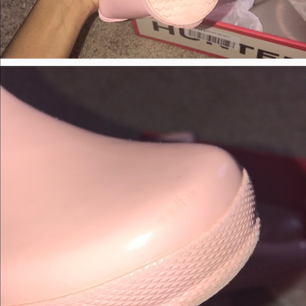 Pink hunter boots
